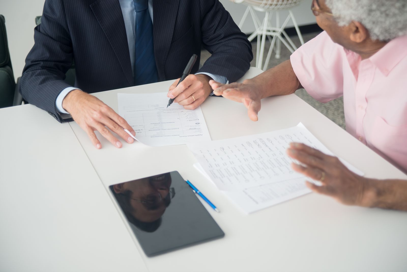 Attorney reviewing a client's accident case